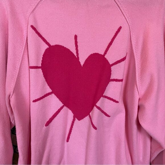 XOKR Kerri Rosenthal Pink Heart Mock Neck Sweater Size Large - Picture 6 of 14